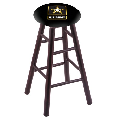 Maple Counter Stool,Dark Cherry Finish,U.S. Army Seat